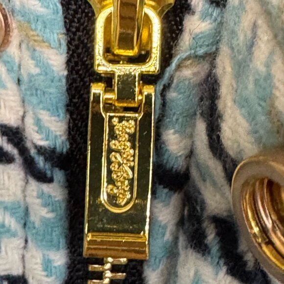 Bogey Boys Blue Black Ivory Sage Green Hounds Tooth Weekend Golf Jacket Size L - Picture 3 of 16